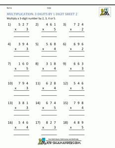 Free Printable Multiplication Worksheets Grade 4 Times Tables Worksheets