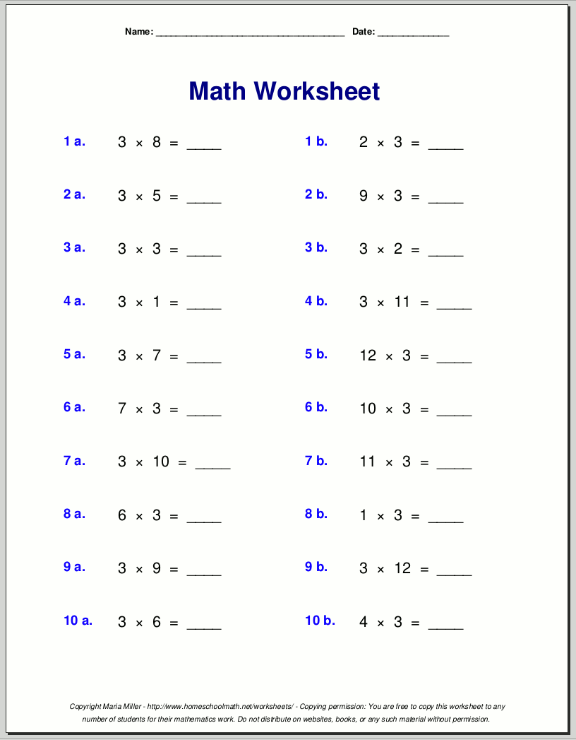 Multiplication Word Problems Worksheets For Grade 3