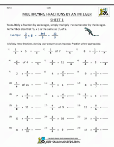 Multiplying And Dividing Integers Worksheets Grade 7