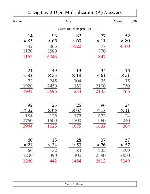 Long Multiplication Worksheets 3 Digit By 2 Digit