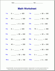 Multiplication worksheets for grade 3 EZ Worksheet