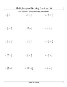 dividing fractions word problems worksheet 6th grade Worksheets Free