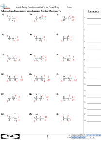 Multiplying Fractions With Cross Canceling Worksheet Pdf Fraction
