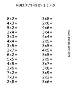 Multiplication Worksheets 2 3 4 5 Times Tables Worksheets