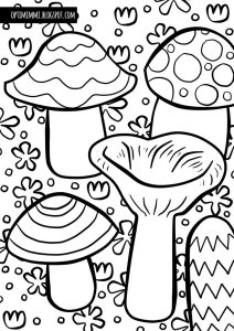 Mushrooms (a coloring page) / (värityskuva)