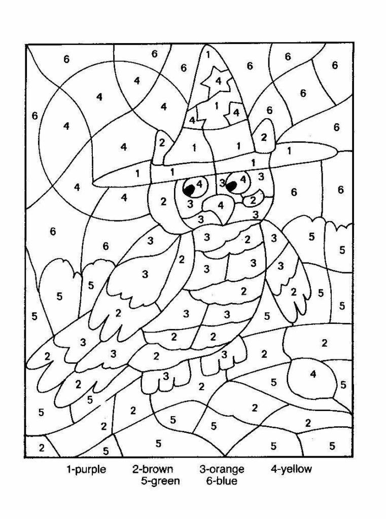 Color By Number Coloring Pages Hard