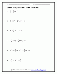 Operations With Fractions Worksheet Tes worksheets on adding and