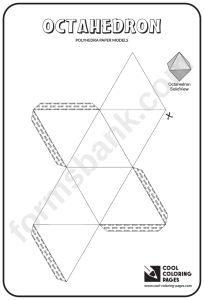 Octahedron Shape Template And Coloring Sheet printable pdf download