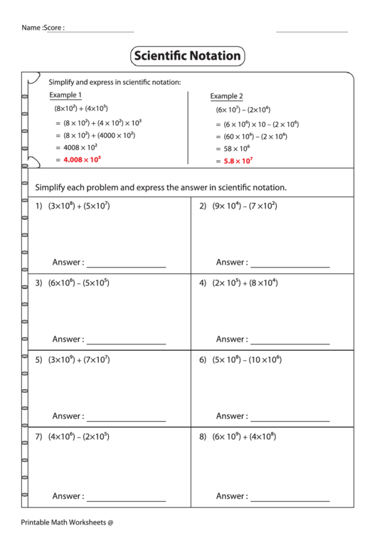 32 Scientific Notation Worksheet Pdf support worksheet