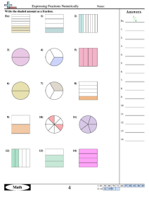 Expressing Fractions Numerically Worksheet printable pdf download