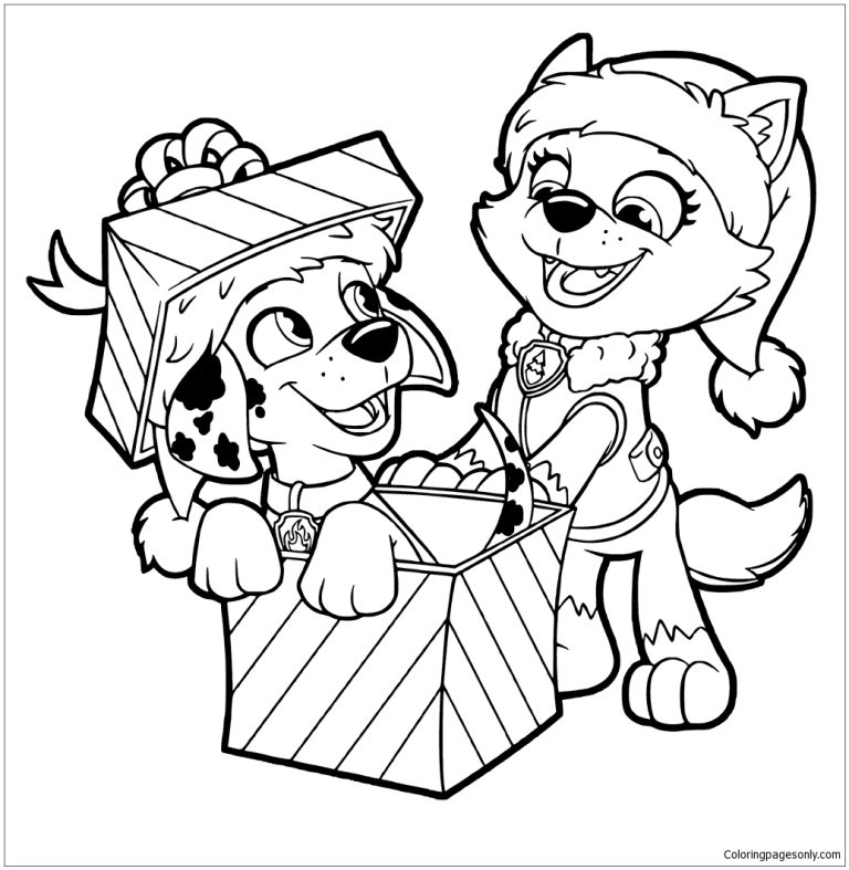 Paw Patrol Coloring Pages Christmas