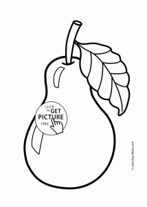 Pear Fruits coloring pages for kids, printable free