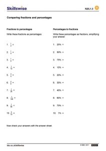 Compare And Order Fractions Decimals And Percents Worksheet
