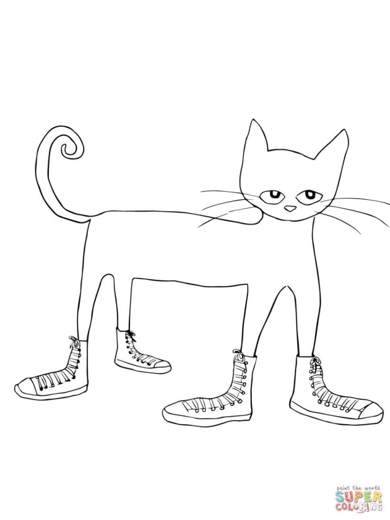 Pete The Cat Coloring Page I Love My White Shoes