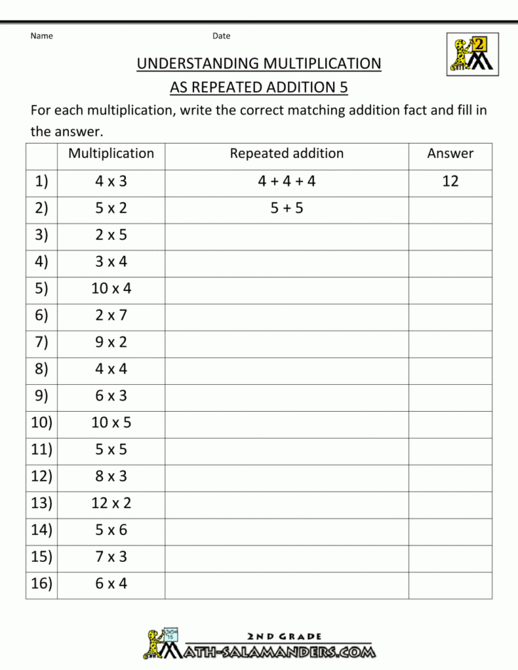 4S Multiplication Worksheet Free