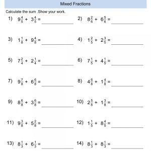 Adding Unlike Fractions Worksheet 5th Grade Fraction Worksheets Free