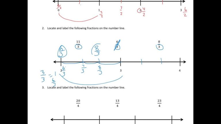Fraction Number Line Worksheets With Answers