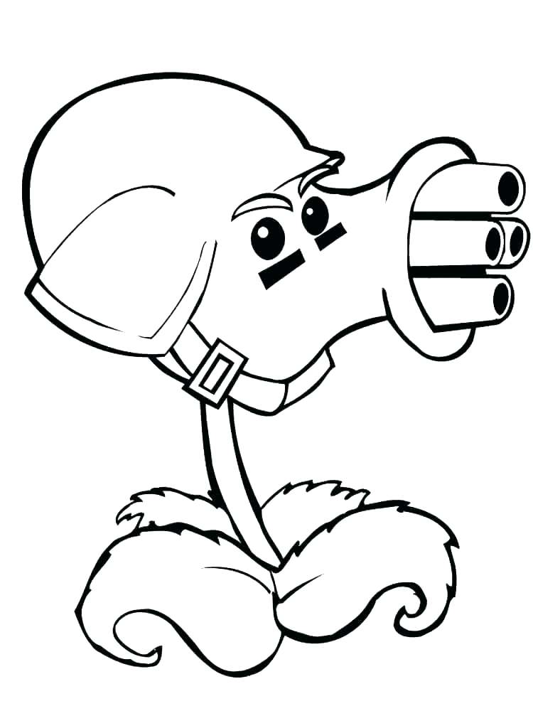 Plants Vs Zombies Coloring Pages Peashooter at Free