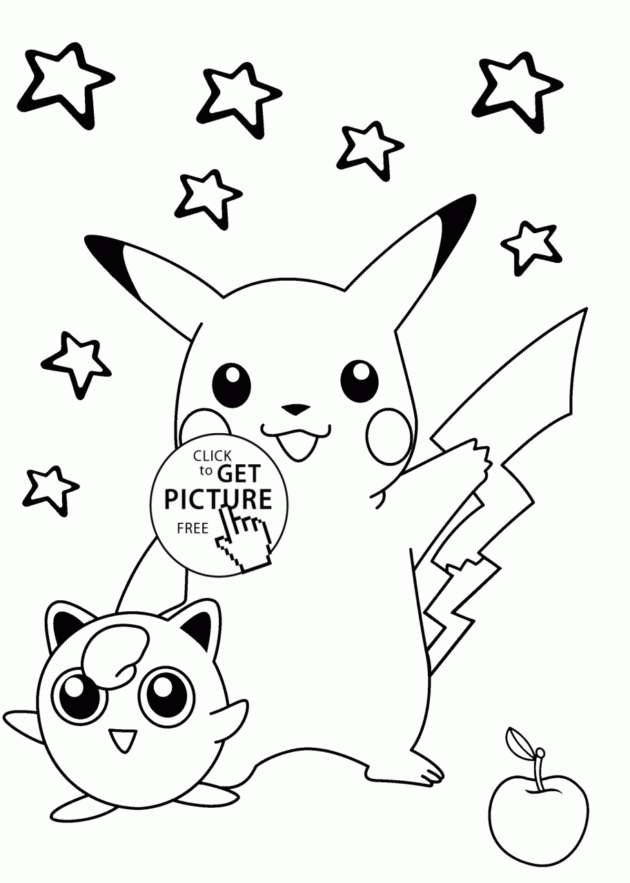 Smiling Pokemon coloring pages for kids, printable free