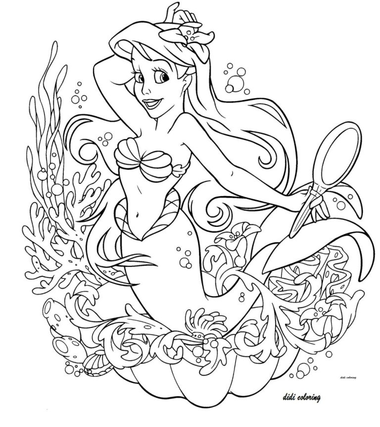 Princess Colouring Pages Ariel