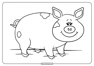 Printable Cute Pig Coloring Pages