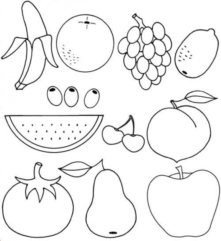 Fruit Coloring Pages For Toddlers