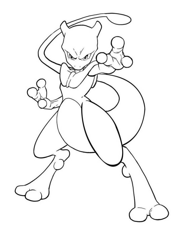 Legendary Mewtwo Pokemon Coloring Pages