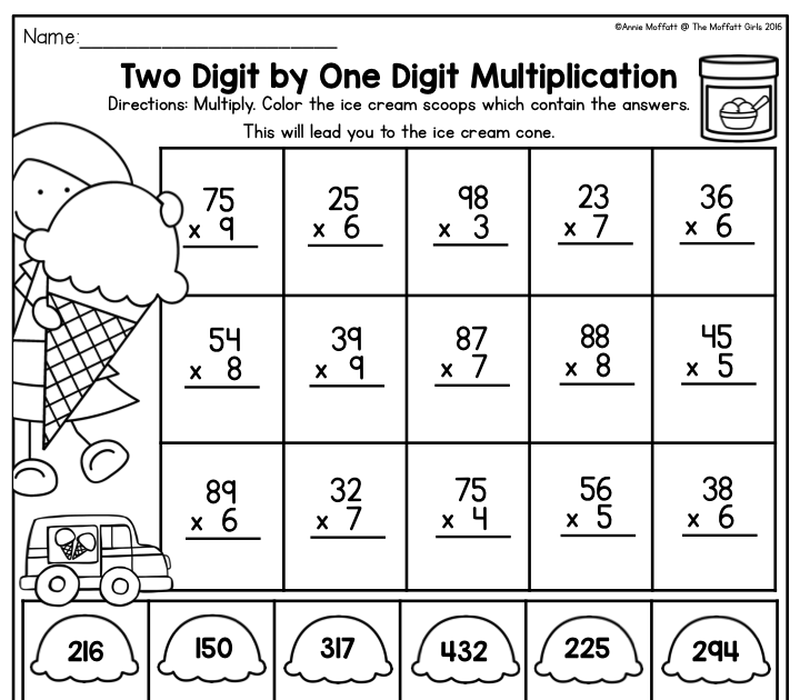 Multiplying 2 Digits By 1 Digit Without Regrouping Worksheets