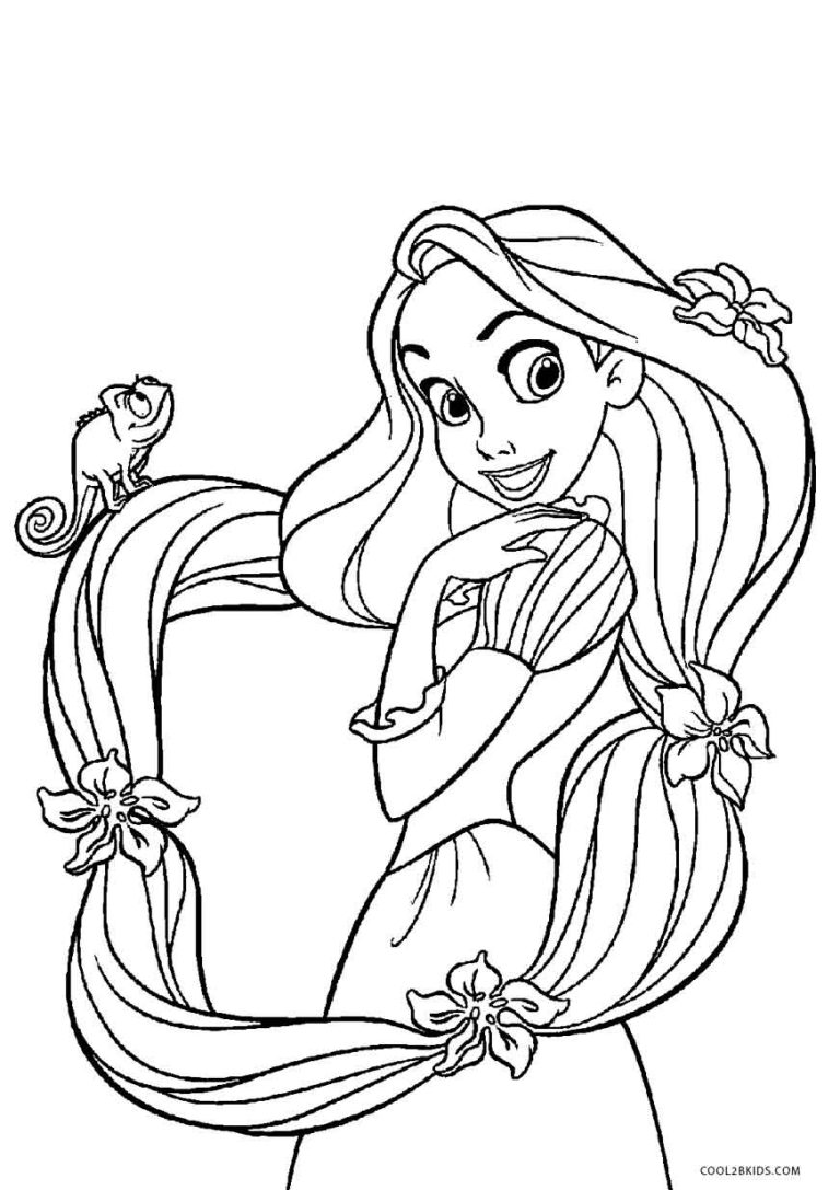 Rapunzel Coloring Pages Easy