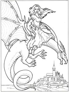 Coloring Pages of Dragons. 100 Free Black and White Images