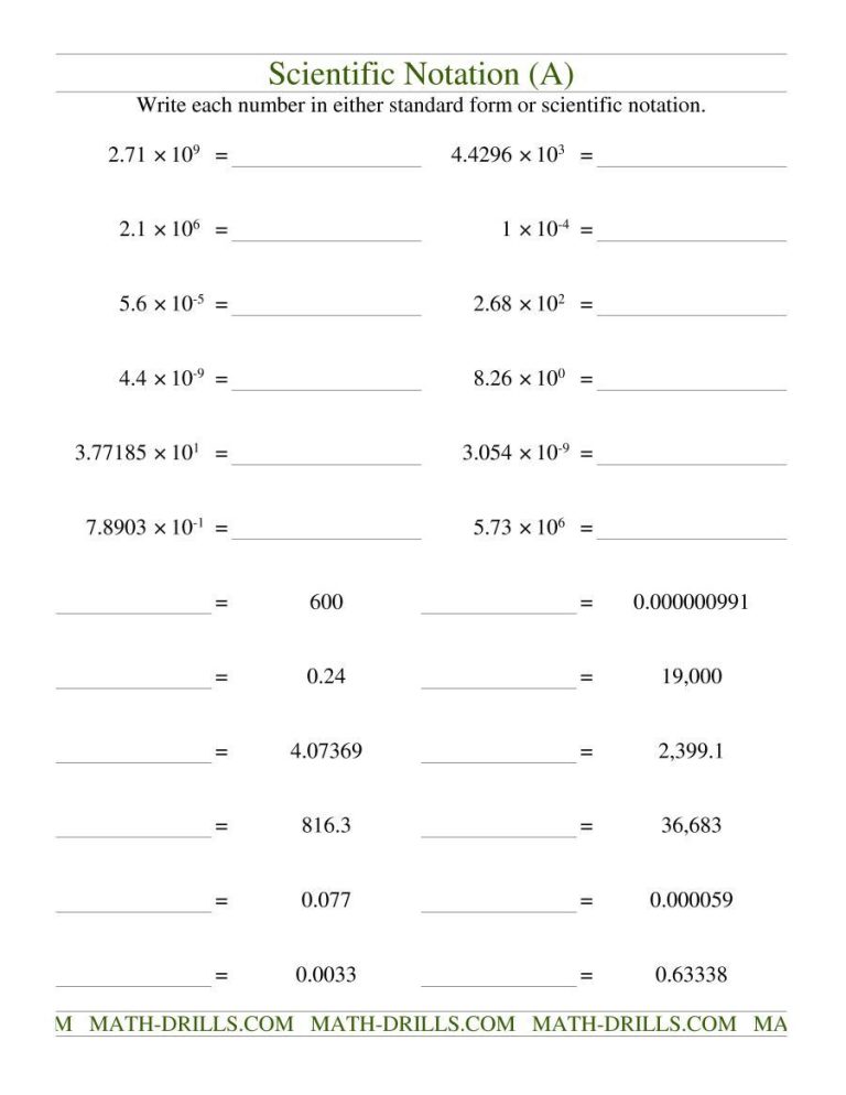 Scientific Notation Multiplication And Division Independent Practice Worksheet Answer Key