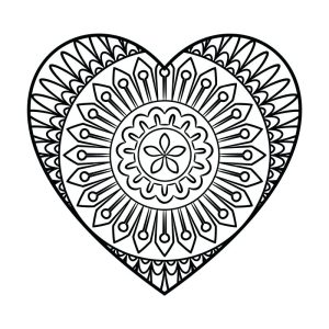 Simple Heart Mandala Coloring Pages at GetDrawings Free download