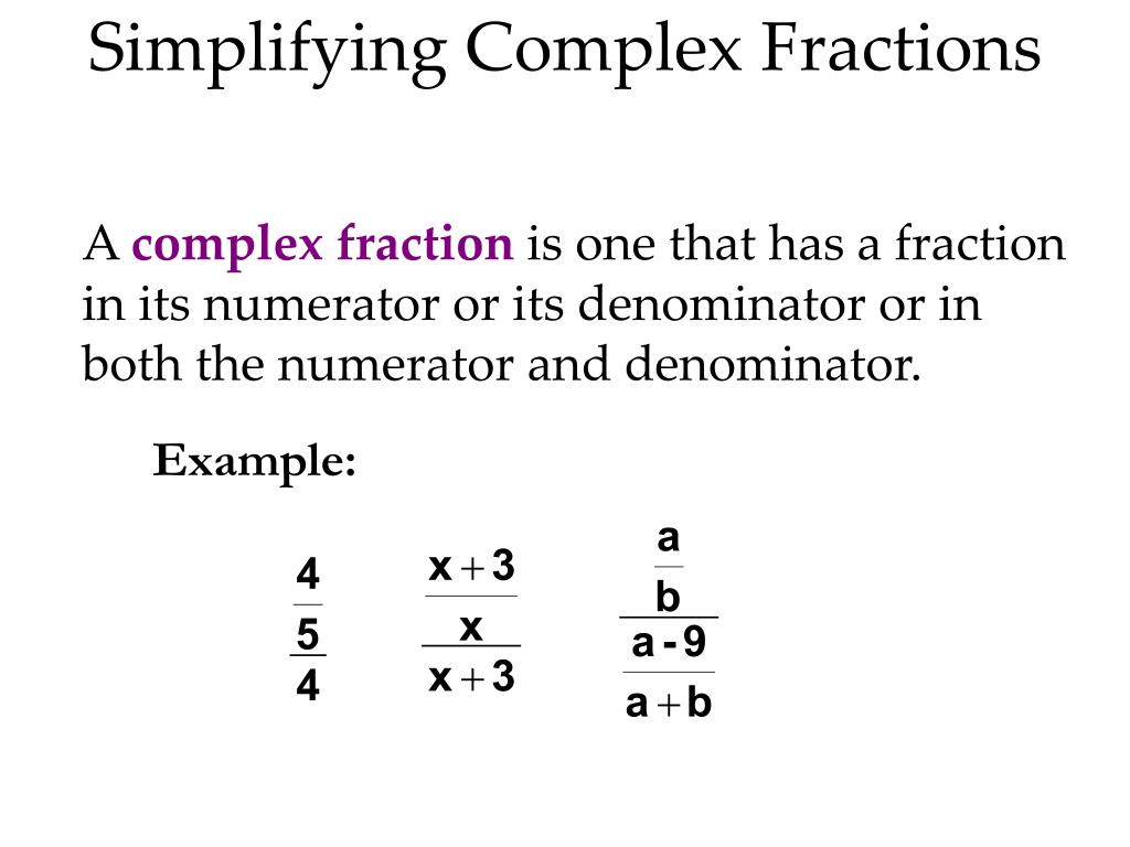 What Is Complex Fraction And Example