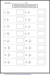 Fraction Worksheets For 6Th Grade Printable Printable Worksheets