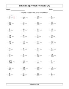 4th Grade Simplifying Fractions Worksheet Worksheets Free Download