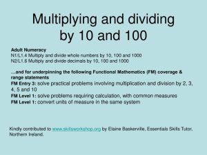 PPT Multiplying and dividing by 10 and 100 PowerPoint Presentation