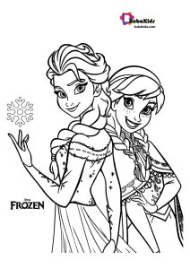 Special Disney Princess Anna & Elsa Coloring Page