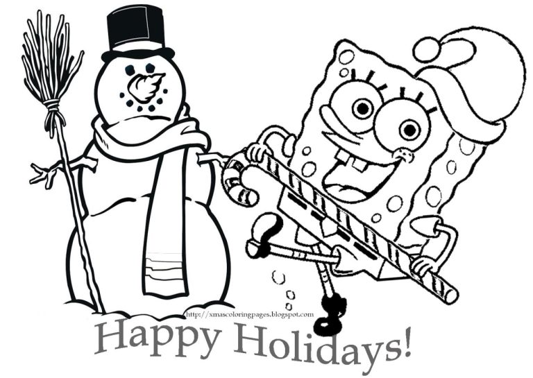 Coloring Pages Spongebob Christmas