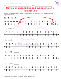 Adding And Subtracting On A Number Line Worksheet Worksheets Free