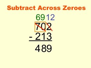 Subtraction across zeros