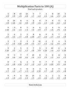 Free Multiplication Printables Times Tables Worksheets