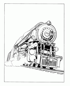 Railroad Coloring pages Steam engine Coloring page BlueBonkers