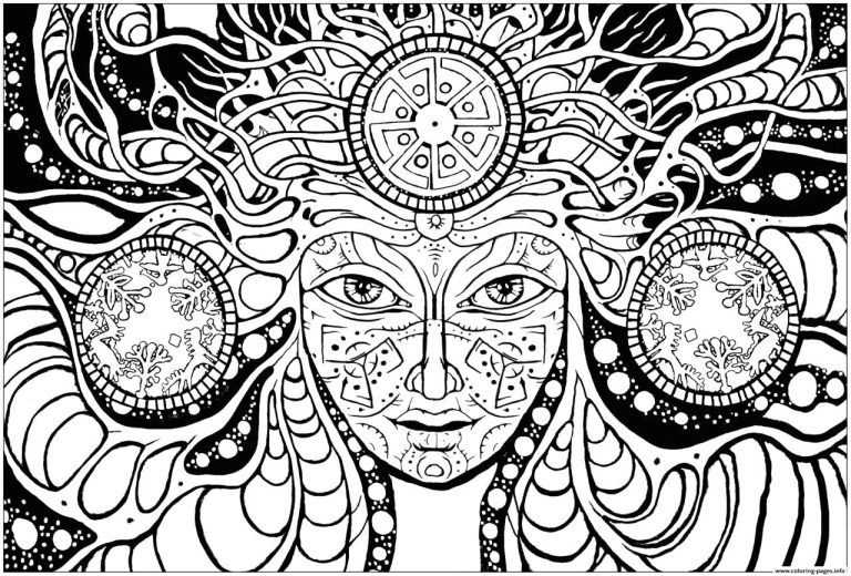 Trippy Coloring Pages Easy