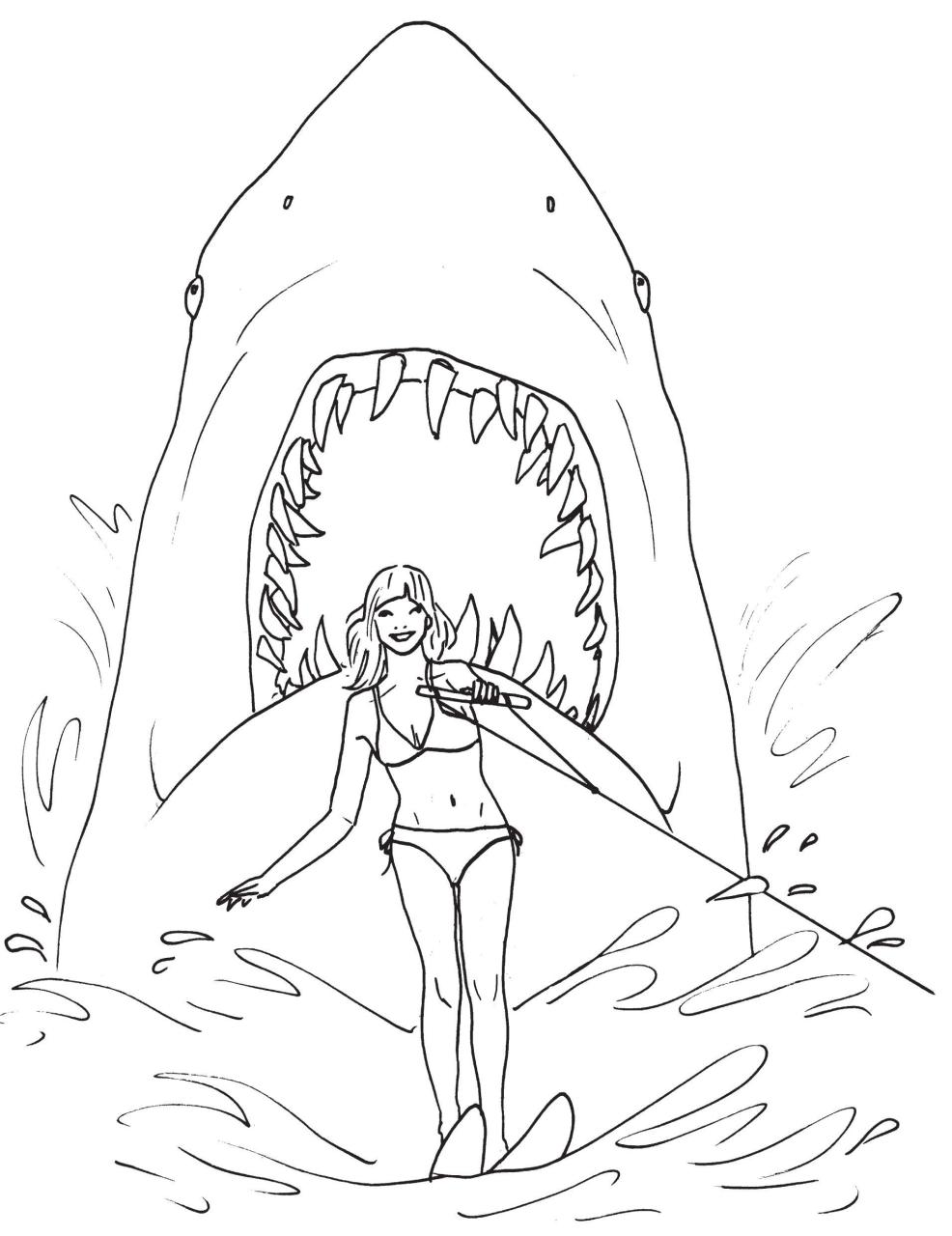 Great White Shark Coloring Pages to Print Free Coloring Sheets