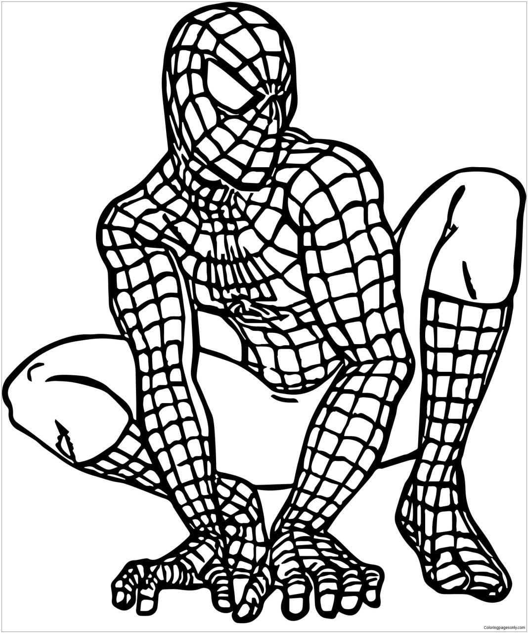 Waiting Spider Man Coloring Page Free Coloring Pages Online