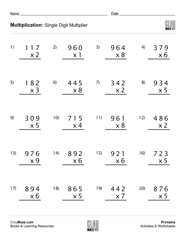Double Digit Multiplication Examples