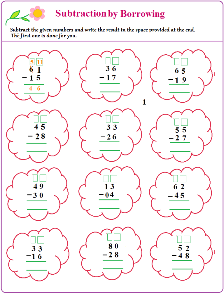 Regrouping Subtraction Worksheets Pdf