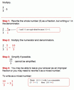 Multiplying Fractions By Whole Numbers