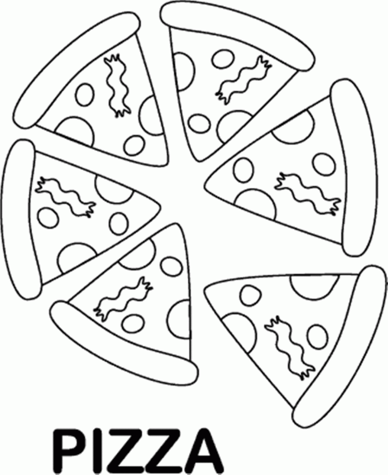Pizza Coloring Pages Easy
