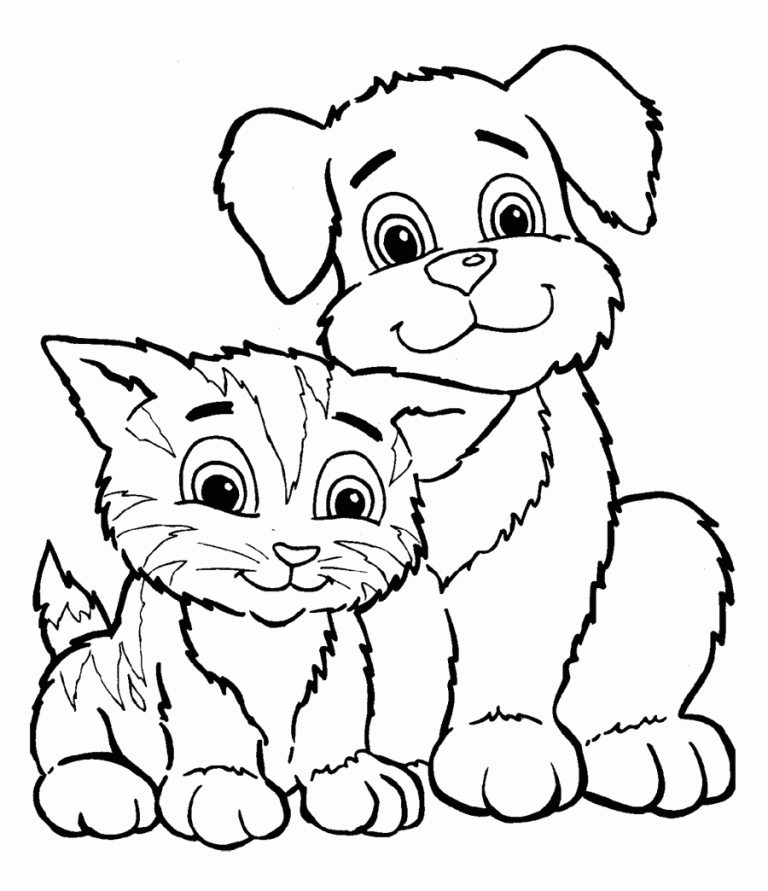 Coloring Pages Kittens And Puppies